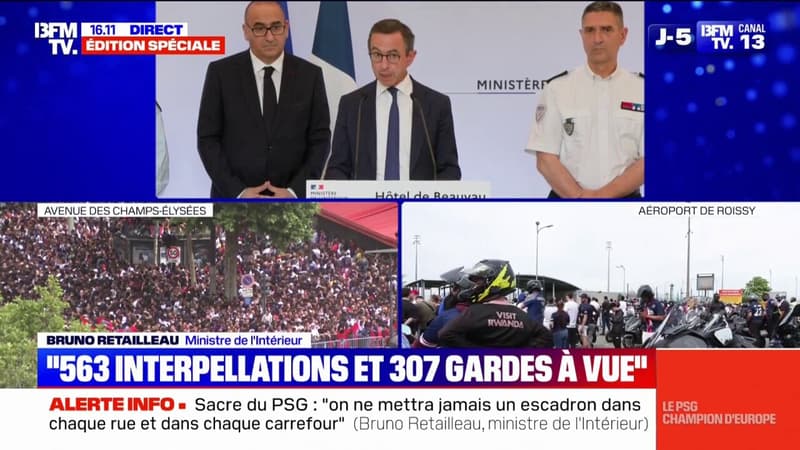 Sacre du PSG: pour Bruno Retailleau, ministre de l'Intérieur, la réponse à la violence 