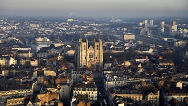 Vue aérienne de la ville de Nantes
