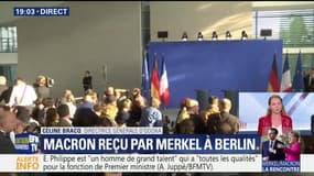 Emmanuel Macron reçu par Angela Merkel