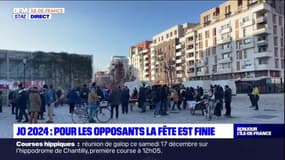 Saint-Denis: une manifestation anti-JO devant le siège du comité d'organisation
