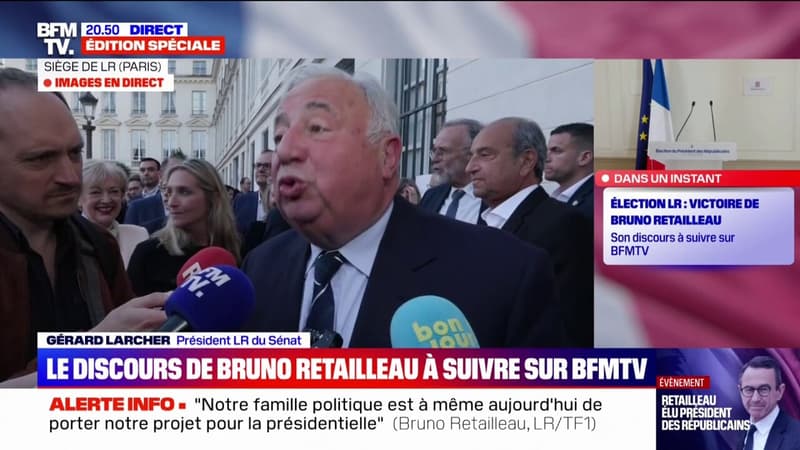 Présidence LR: pour Gérard Larcher, le président du Sénat, Bruno Retailleau...
