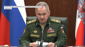 Le ministre russe de la Défense Sergueï Choïgou, dans des images diffusées par la Fédération de Russie samedi 26 mars 2022