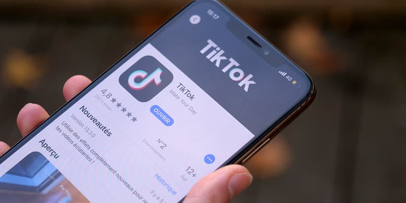 L'application TikTok sur l'App Store d'iOS