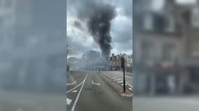 Un incendie dans un appartement place des Martyrs à Dieppe (Seine-Maritime) survenu l'après-midi du 26 août 2023.