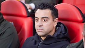 Xavi sur le banc du Barça face au Rayo Vallecano, le 25 novembre 2023.