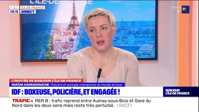 Maïva Hamadouche, policière et boxeuse, donne bénévolement des cours de boxe à des femmes victimes de violence conjugales