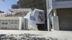 Le stade Santiago-Bernabéu en travaux, à Madird le 26 mars 2020