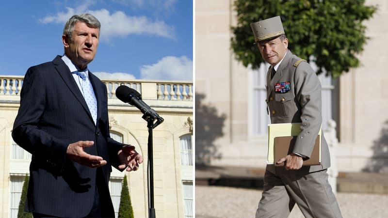 Les frères Villiers sur le perron de l'Élysée, en mai et juillet 2014.