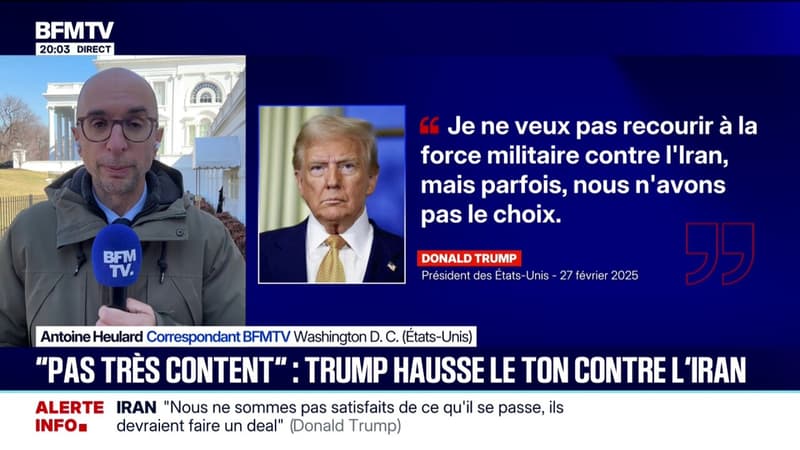 Donald Trump hausse le ton contre l'Iran et assure ne pas avoir pris de "décision finale" quant à une intervention
