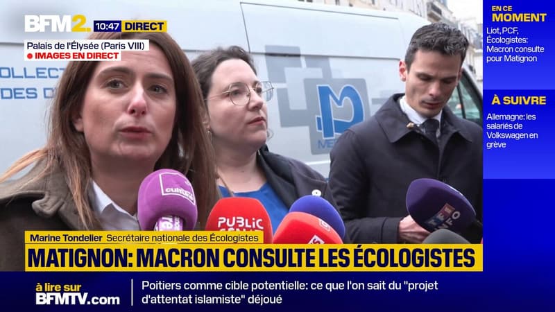 Consultations pour Matignon: les Écologistes rencontrent Macron avec 