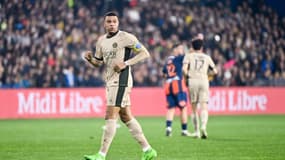 Kylian Mbappé lors de Montpellier-PSG (2-6, Ligue 1), le 17 mars 2024
