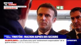 Foyers privés d'électricité après la tempête Ciarán: "Lundi normalement, on devrait avoir 90% de rétablissements", assure Emmanuel Macron 