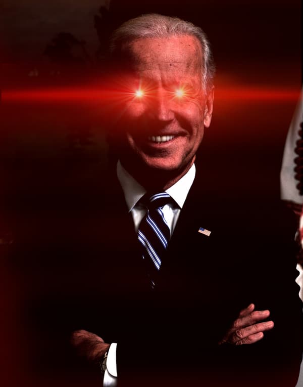 Dark Brandon, l'alias virtuel de Joe Biden au regard laser.