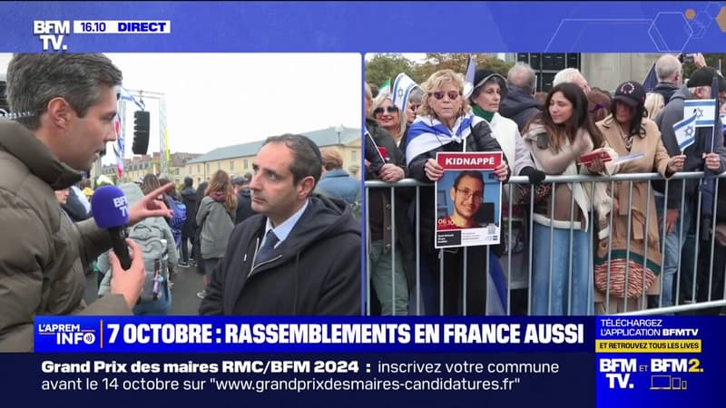 Regarder la vidéo Massacre du 7-Octobre en Israël: un rassemblement de solidarité aux victimes en cours ce dimanche à Paris