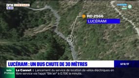 Alpes-Maritimes: la conductrice d'un bus fait une chute de 30m en contrebas d'une route