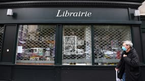Une librairie fermée à Paris le 30 octobre 2020