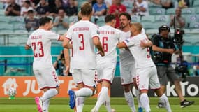 Delaney célébré après son but avec le Danemark à l'Euro 2021