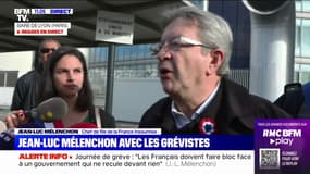 Jean-Luc Mélenchon à la gare de Lyon: "C'est une marque de soutien, de fraternité, c'est dur de faire la grève" 