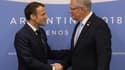 Emmanuel Macron et le Premier ministre australien Scott Morrison, lors du G20 de Buenos Aires en novembre 2018 - Ludovic MARIN - AFP