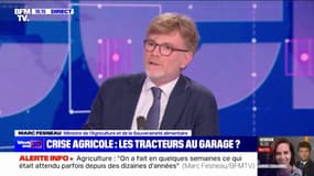 Mesures pour l'agriculture: "Les organisations syndicales doivent faire leur part du chemin de la responsabilité", affirme Marc Fesneau