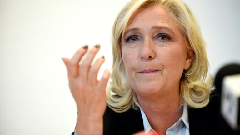 Marine Le Pen, présidente du Rassemblement National (RN) et candidate à la présidentielle, lors d'une conférence de presse, le 23 septembre 2021 à Metz.
