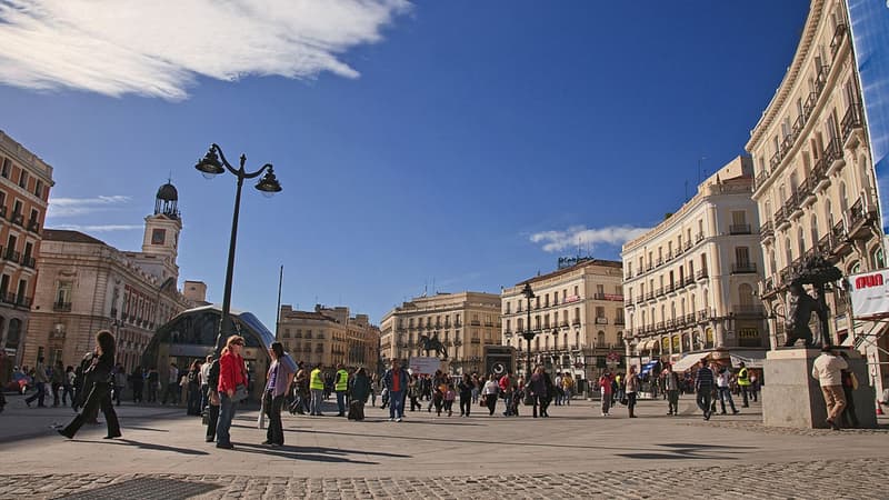 La Place Puerta del sol à Madrid. 
