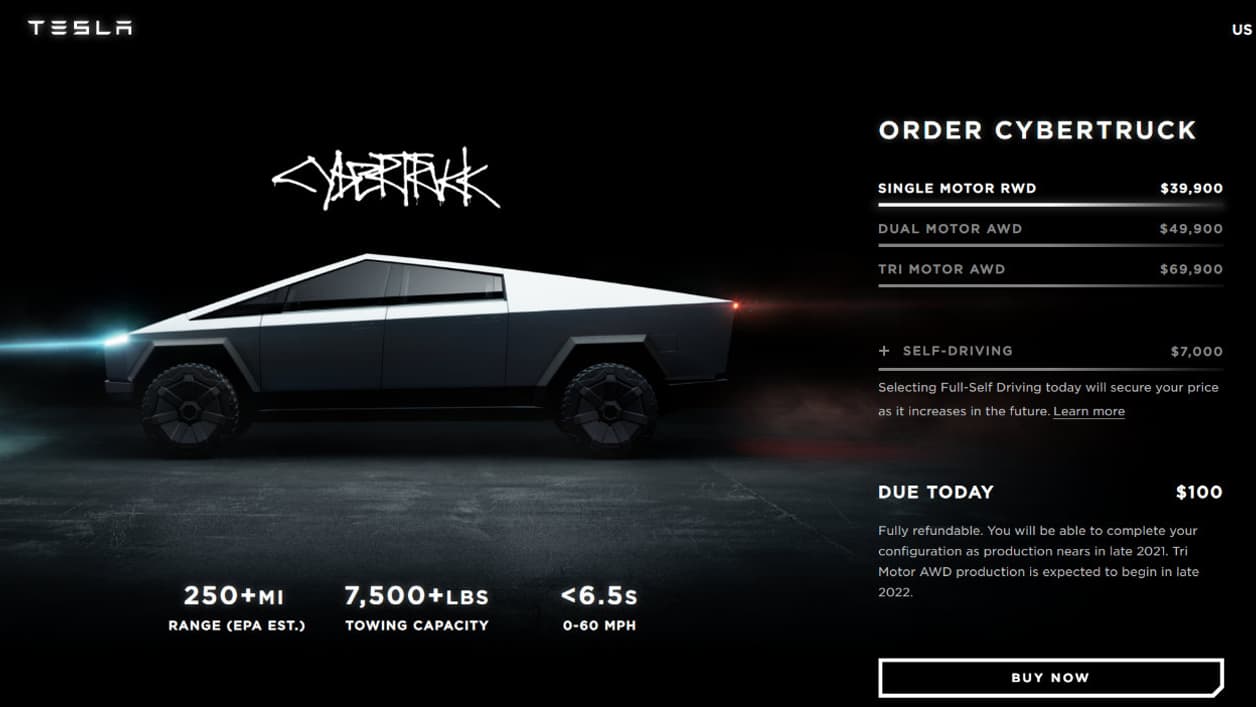 Le configurateur permet aussi de confirmer que le Cybertruck sera proposé avec l'Autopilot, le système de conduite semi-autonome de Tesla. Le configurateur permet aussi de confirmer que le Cybertruck sera proposé avec l'Autopilot, le système de conduite semi-autonome de Tesla.