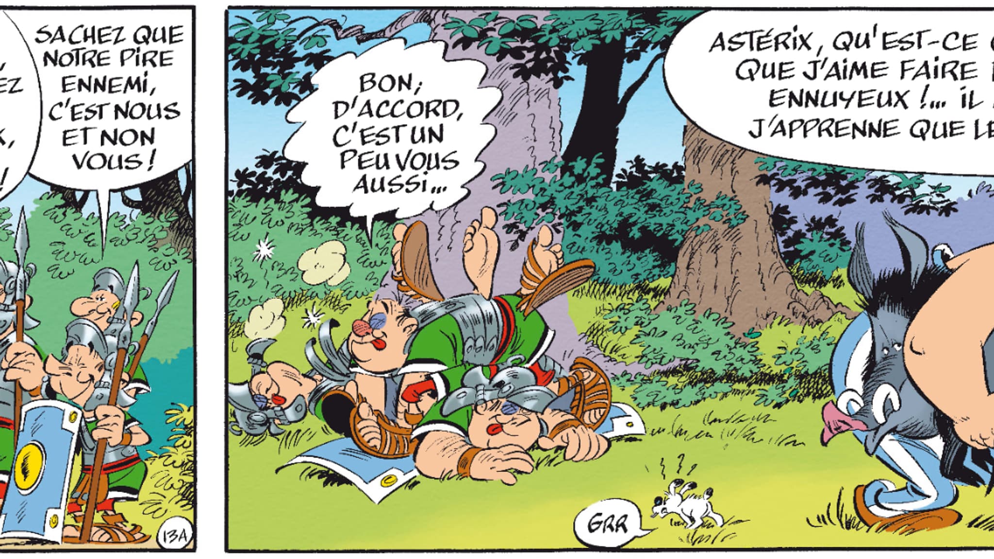 Deux cases de "L'Iris blanc", le 40e tome d'"Astérix" Deux cases de "L'Iris blanc", le 40e tome d'"Astérix"