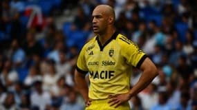 Le Rochelais Dillyn Leyds lors d'une lourde défaite en Top 14, 12 octobre 2024