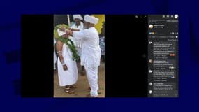 Photo du mariage qui s'est déroulé le samedi 20 mars au Ghana entre un prêtre et une fille âgée de 12 ans. 
