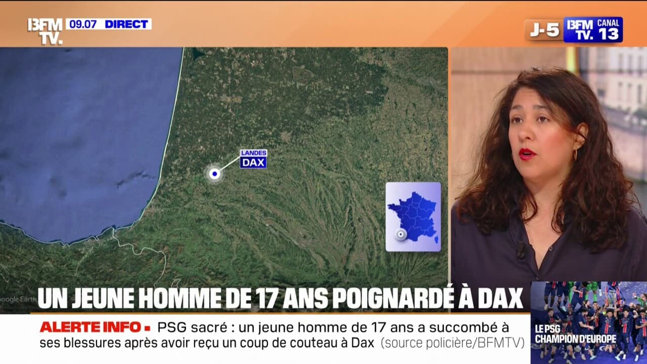 À dax dans les landes, un jeune homme de 17 ans meurt poignardé en marge d'une fanzone pour le match entre le psg et l'inter