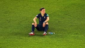 Elise Bussaglia après la défaite des Bleues contre les États-Unis en Coupe du monde, le 28 juin 2019