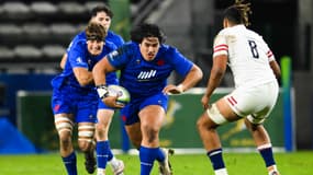 Posolo Tuilagi lors de la demi-finale de Coupe du monde U20 France-Angleterre, 9 juillet 2023