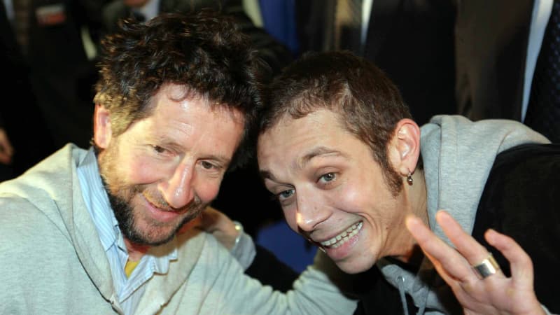 Graziano Rossi et son fils Valentino Rossi le 12 fevrier 2008 2218301
