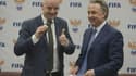 Gianni Infantino, président de la Fifa et Vitali Moutko, président de la Fédération russe de football et ministre des Sports