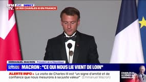 Dîner d'État à Versailles: "Ce qui nous lie vient de loin" déclare Emmanuel Macron au roi Charles III