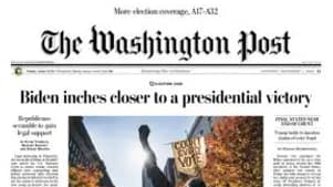 La Une du Washington Post le 7 novembre 2020 La Une du Washington Post le 7 novembre 2020