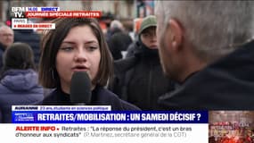 Aurianne, étudiante: "Ma famille vote Emmanuel Macron, je n'ai même pas besoin de les convaincre" contre la réforme des retraites