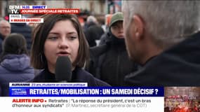 Aurianne, étudiante: "Ma famille vote Emmanuel Macron, je n'ai même pas besoin de les convaincre" contre la réforme des retraites