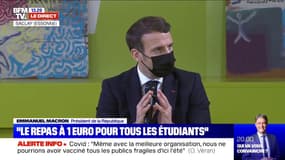 Emmanuel Macron: "Un étudiant ou une étudiante a le droit d'avoir 20% de son temps en présentiel"