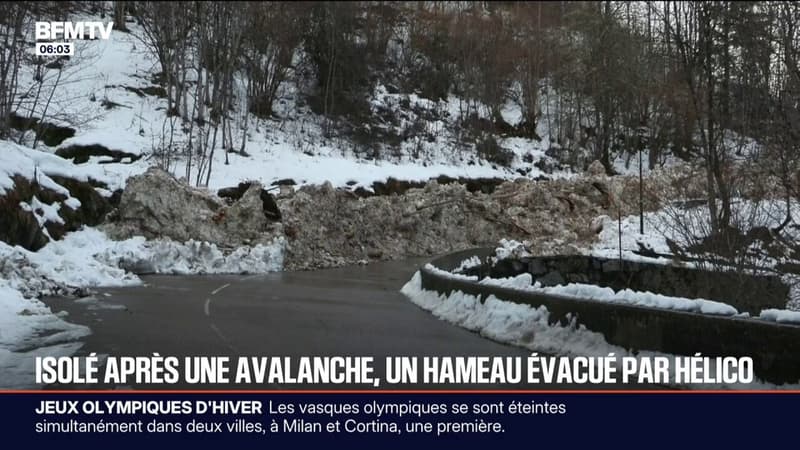 Isère: un hameau bloqué après une avalanche évacué par hélicoptère