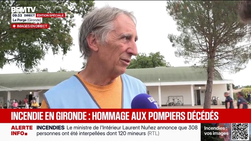 "C'est important de rendre hommage à ces deux jeunes qui sont décédés sur les incendies", confie le maire du Porge, en Gironde