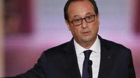 François Hollande lors de sa conférence de presse à l'Elysée, le 18 septembre 2014.