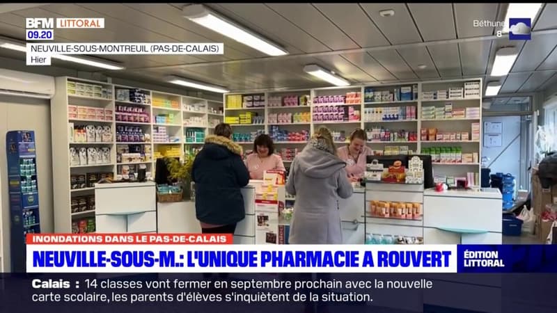 Inondations dans le Pas-de-Calais: à Neuville-sous-Montreuil, l'unique pharmacie a rouvert