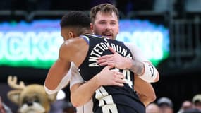 Luka Doncic et Giannis Antetokounmpo le 18 novembre 2023 en NBA