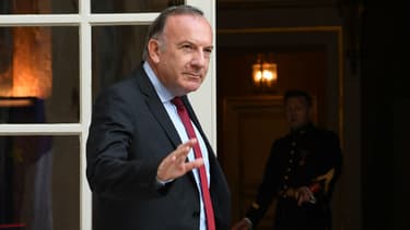 Le président du Medef Pierre Gattaz, le 31 août 2017 à l'Hôtel Matignon à Paris.