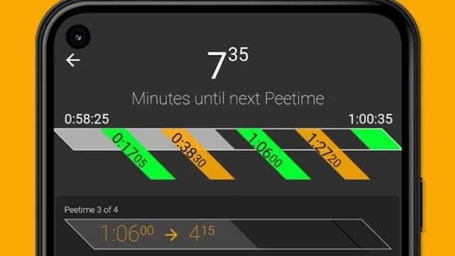 L'interface de l'application RunPee