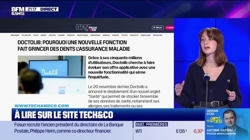 À lire sur le site Tech&Co : Doctolib, pourquoi une nouvelle fonction fait grincer des dents l'Assurance Maladie, par Salomé Ferraris - 02/12