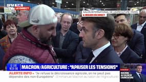"S'il n'y a plus d'agriculture, il n'y a plus de monde rural", rappelle Jérôme Bayle à Emmanuel Macron dans les allées du Salon de l'agriculture