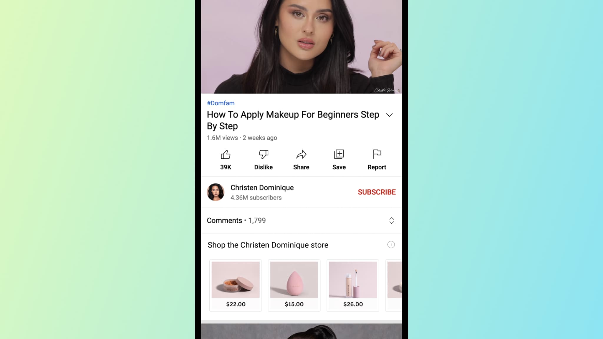 La Youtubeuse a épinglé certains produits sous sa vidéo dans le but de les proposer à l'achat La Youtubeuse a épinglé certains produits sous sa vidéo dans le but de les proposer à l'achat